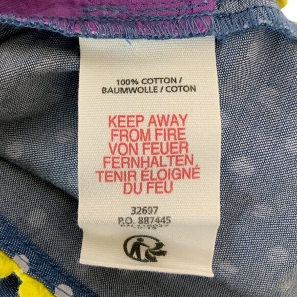 Mini Boden Polka Dot Girls Romper 4-5Y Blue Yellow Pom Pom Trim Spring Summer - Picture 6 of 7